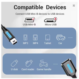 Переходник OTG Vention VAS-A19-B025 MiniUSB-USB 2.0 0,25м