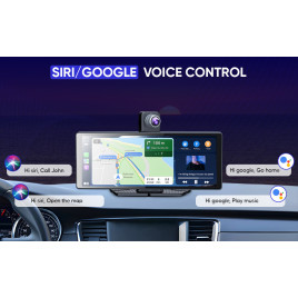 Universalus CarPlay ir Android Auto monitorius automobiliui Powermax su atbulinės eigos kamera