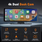 Universalus CarPlay ir Android Auto monitorius automobiliui Powermax su atbulinės eigos kamera