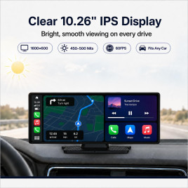 Universalus CarPlay ir Android Auto monitorius automobiliui Powermax su atbulinės eigos kamera