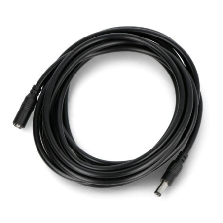 DC prailgintuvas Powermax 5.5x2.1mm - kaištis-lizdas - 3m - juodas