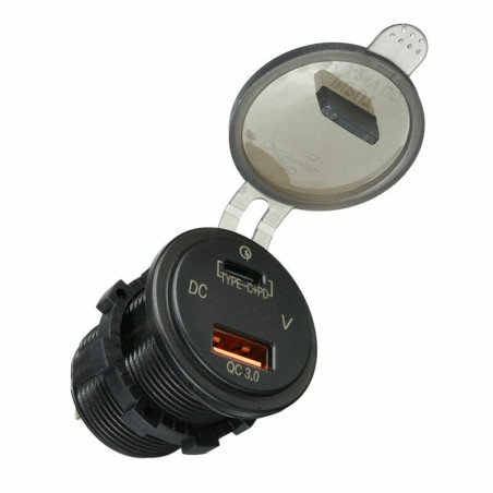 Montuojamas automobilinis įkroviklis Powermax PMI02 12-24V USBC USB