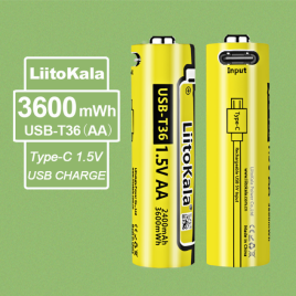Akumuliatorius LiitoKala USB-T36 2400mAh/3600mWh AA 1.5V USB-C 4vnt