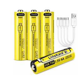 Akumuliatorius LiitoKala USB-T36 2400mAh/3600mWh AA 1.5V USB-C 4vnt