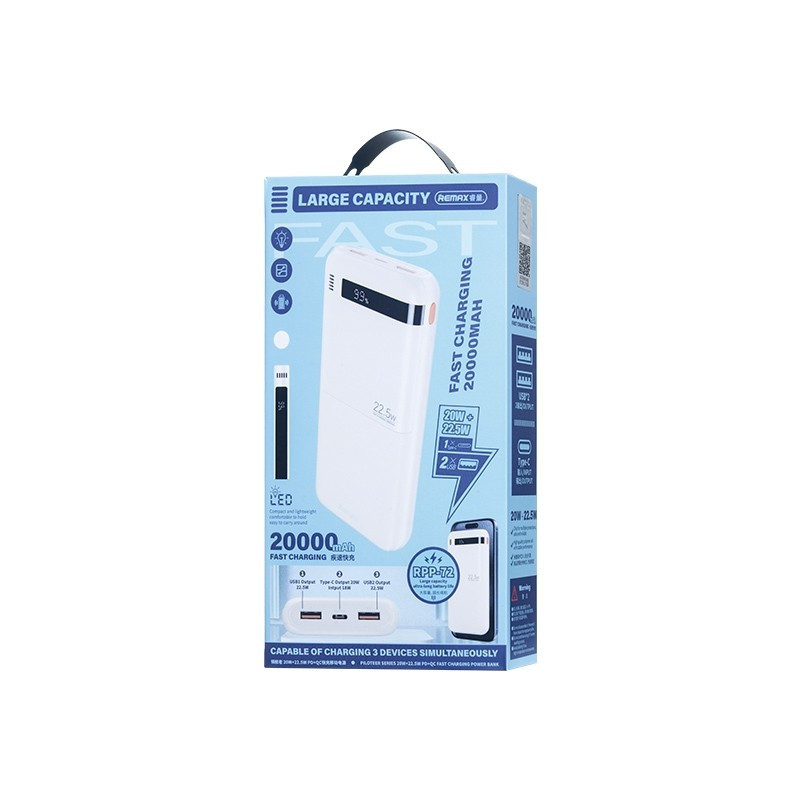Väline aku Remax RPP-72 20000mAh 20W + 22,5W