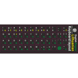 Uzlīmes tastatūrai Powermax LT+RU+ENG, melnas