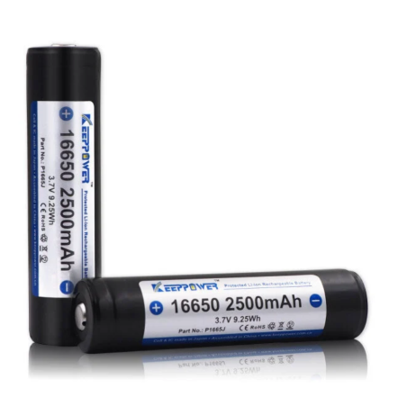 Elementas Keeppower su apsauga 16650 2500mAh 3.7V 7A , 1vnt.