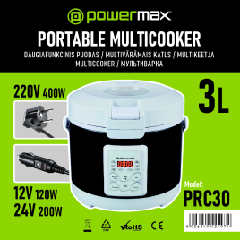 Automašīnas daudzfunkcionālais katls Powermax PRC030 3l (12/24V/220V)
