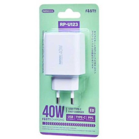 Зарядное устройство Remax RP-U123 40 Вт USB + USBC + USBC для телефона