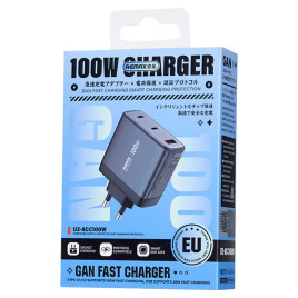 Phone charger Remax U2-ACC100W 100W GaN USBC + USBC + USB