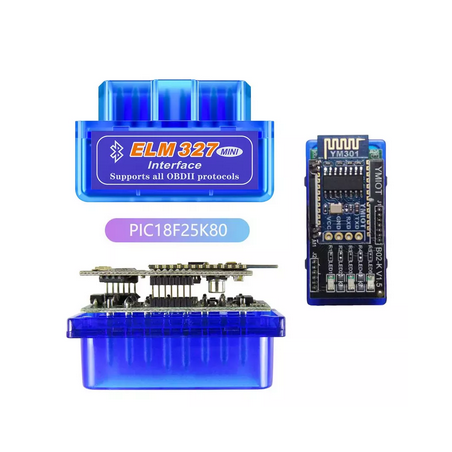 Automobilio diagnostika OBD2 MINI ELM 327 - BT V1.5/25K80 Chip/Dual PCB/skirtas Android