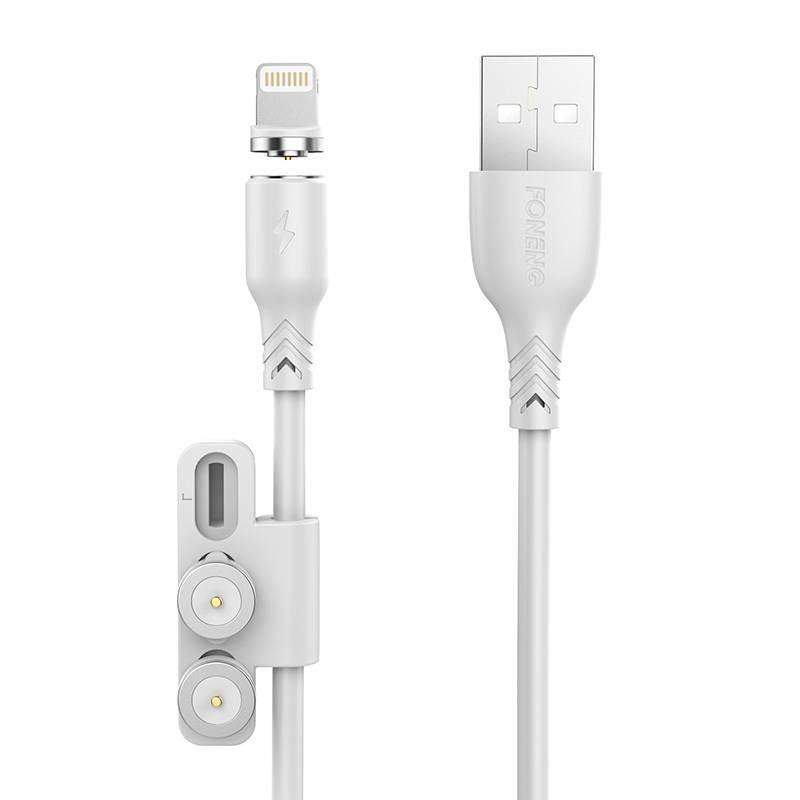 Kabel zasilający Foneng X62 z 3 magnetycznymi końcówkami MicroUSB / Lightning / USBC