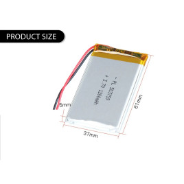 Akumuliatorius 503759 3.7V 1200mAh 5x37x59mm Li-Polymer