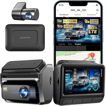 Video ierakstītājs DDPAI Z60T GPS Triple 4K 4G