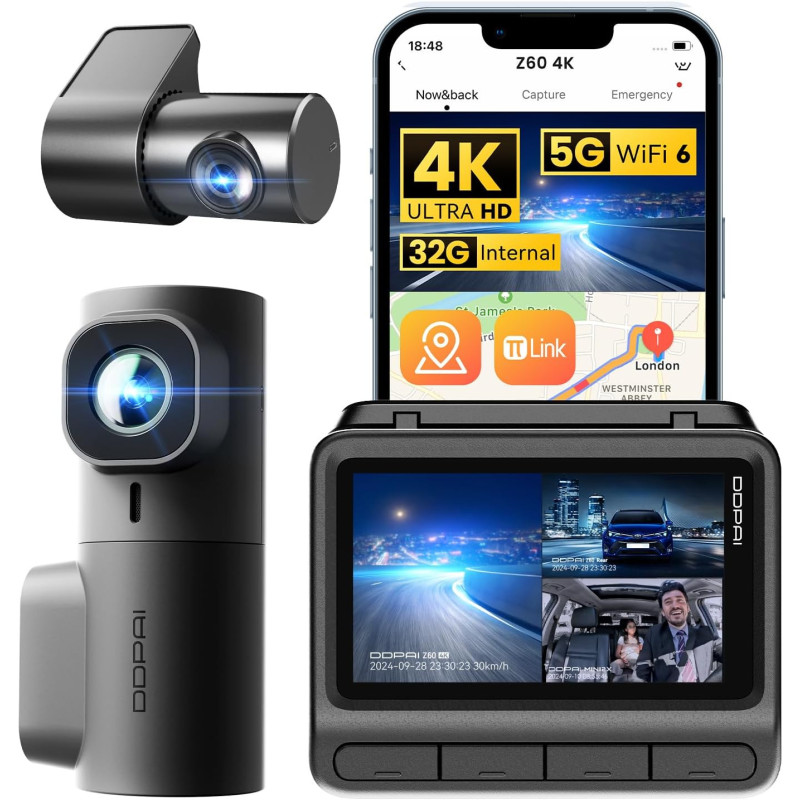 Dash camera DDPAI Z60T GPS Triple 4K