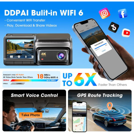 Dash camera DDPAI Z60T GPS Triple 4K