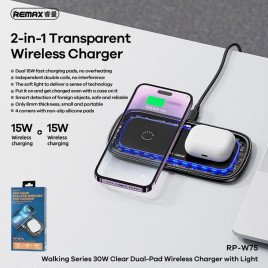 Wireless phone charger Remax RP-W75 2in1 30W