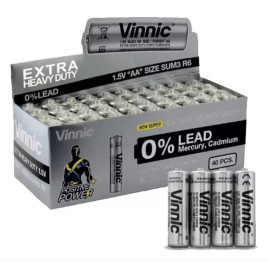 Baterijos Vinnic Extra Heavy Duty AA R6 40vnt