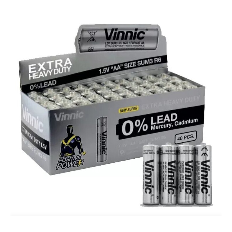 Batteries Vinnic Extra Heavy Duty AA R6 40pcs