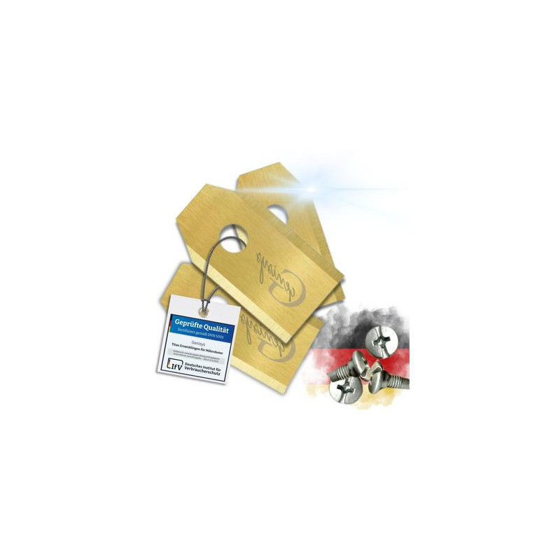 Vejos roboto peiliai Genisys Titanium, skirti Anthbot / Husqvarna / Gardena / Segway / Yard Force / 18 vnt. 0,75 mm