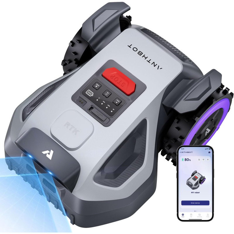 Belaidis vejos robotas Anthbot M9 su RTK + AI navigacija, iki 1000 m²