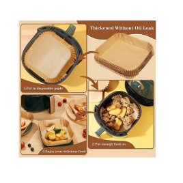 Papier do pieczenia do frytkownicy powietrznej Powermax SQ16 kwadratowy, 100 szt.