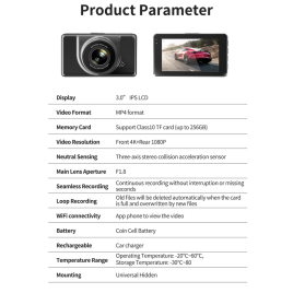 Videosalvesti Powermax X15 WIFI tagurduskaameraga